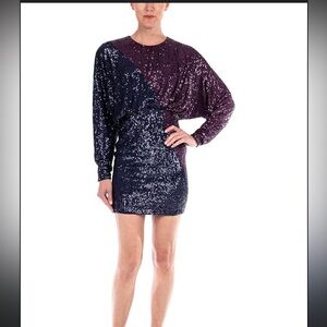 Sparkling Sequin Mini Dress Purple & Blue